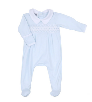 Freya and Finn Smocked Collared Boy Footie (Infant)