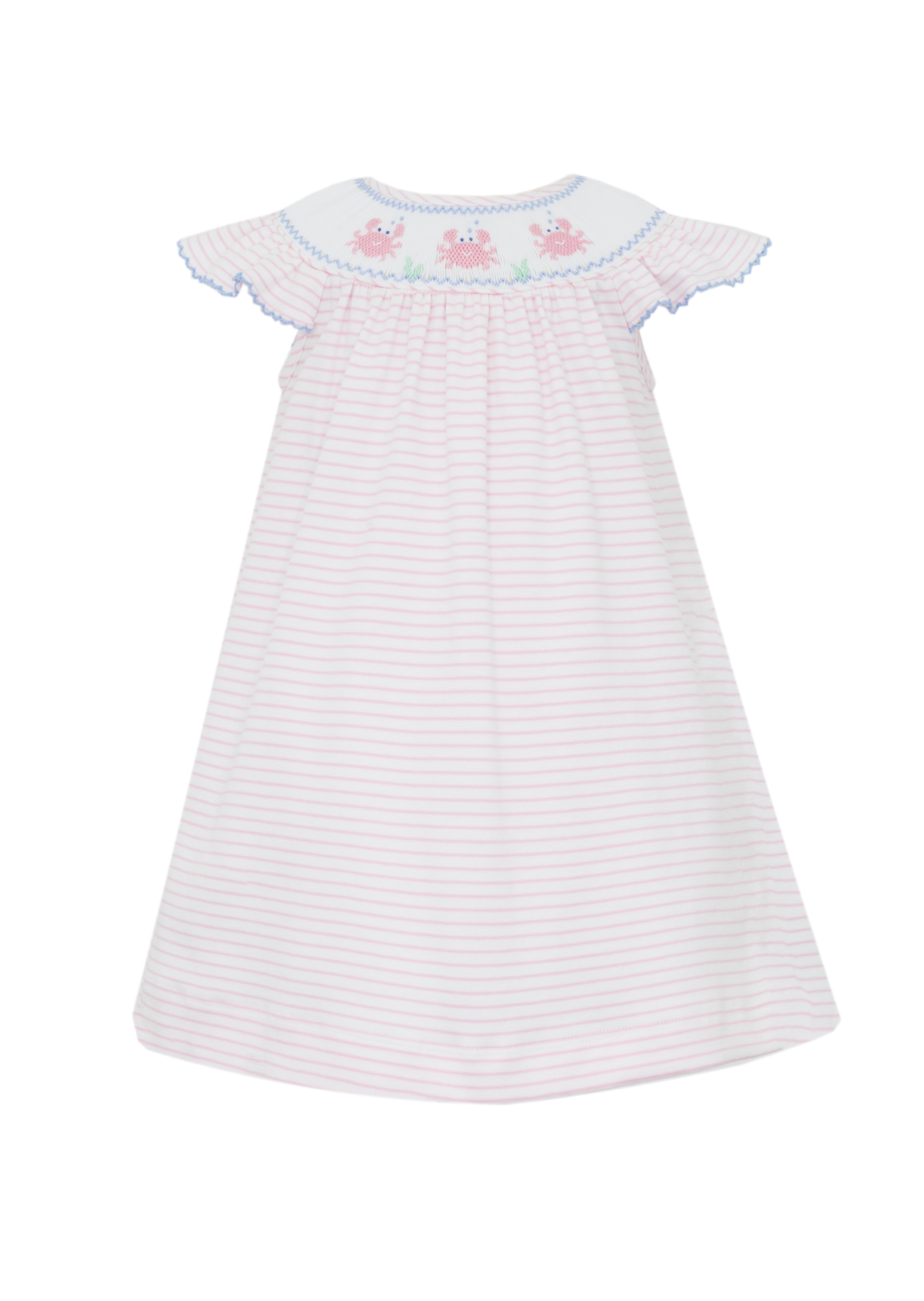 Crab Pink Stripe Knit Bishop (Toddler)