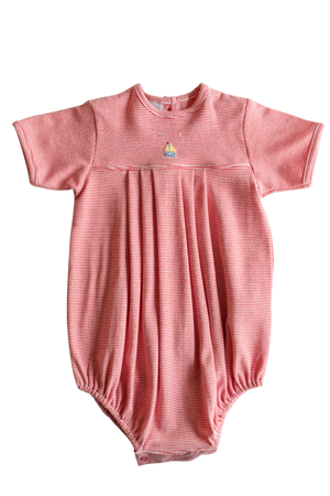 Sailboat & Seagulls Pleated Romper