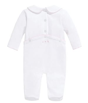 Collared Pink Hearts Footie (Infant)