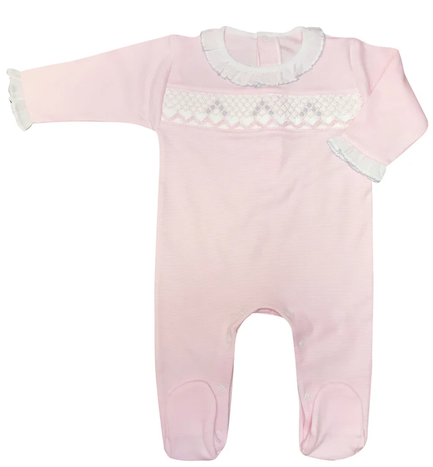 Pink and Blue Smocked Footie