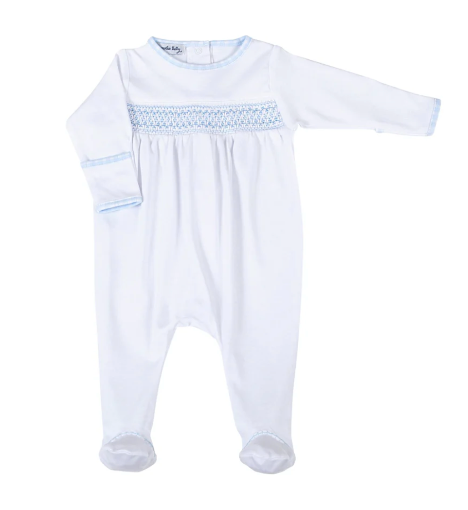 Blue New Beginnings Smocked Footie (Infant)