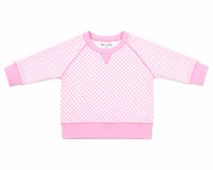 Poppy Pink Gingham Caroline Crewneck