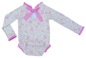 Leighton Fuchsia Floral One Piece Rash Guard (Baby)