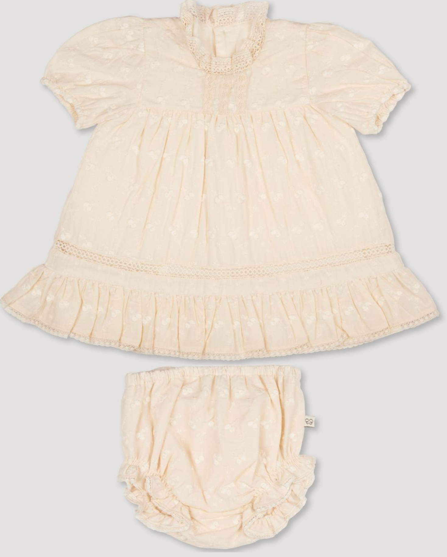 Hazelnut Cream Mae Dress & Bloomer (Baby)