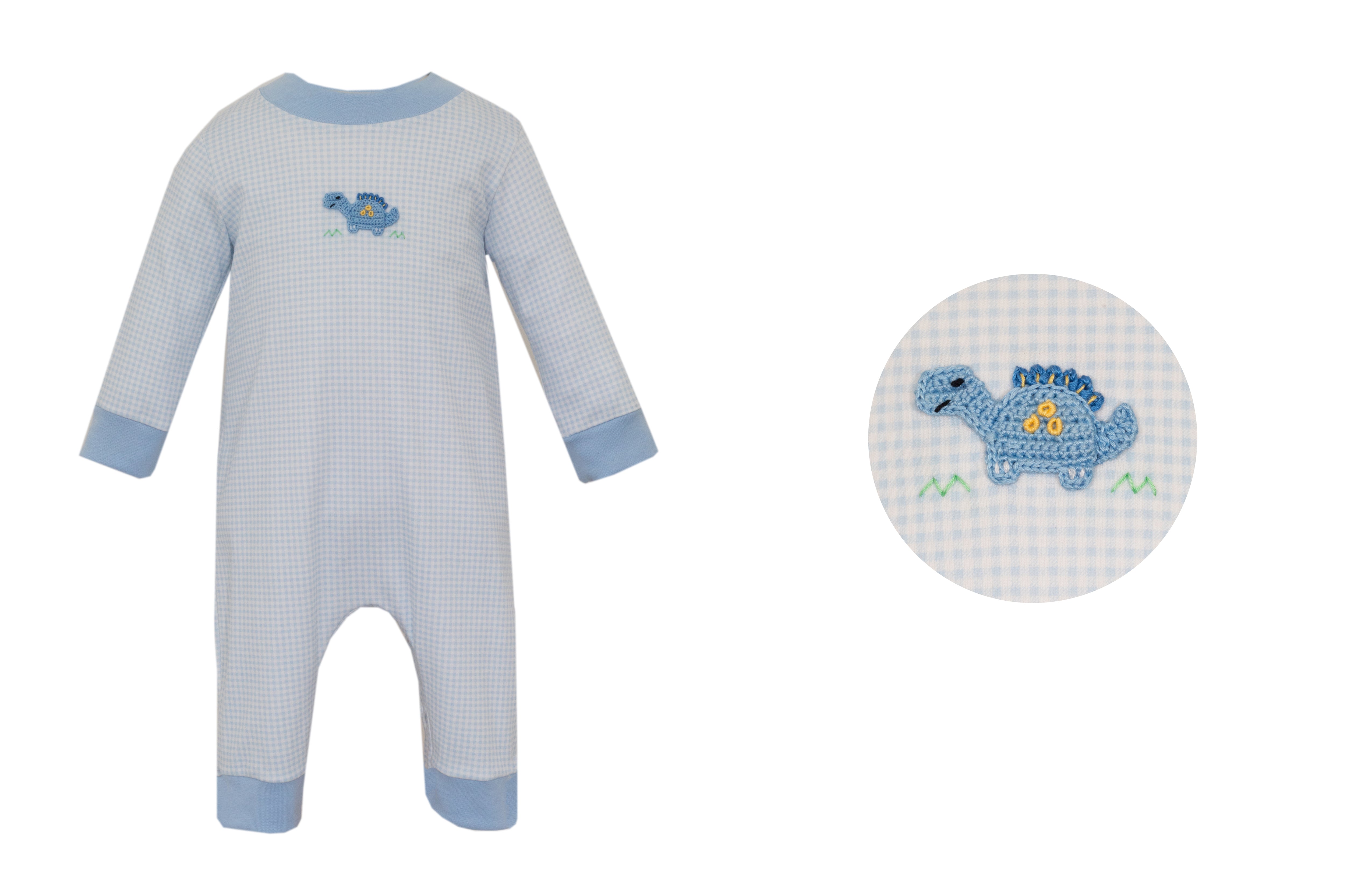 Dinosaur Gingham Long Bubble (Infant)