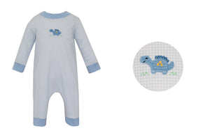 Dinosaur Gingham Long Bubble (Infant)