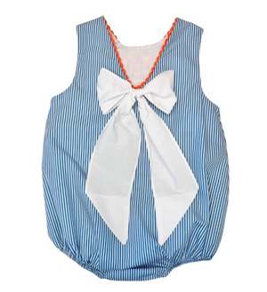 Navy Tiger Ric Rac Bow Bubble (Infant)