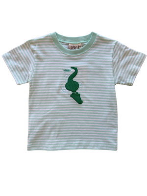 Mint Stripe Alligator Top (Toddler)