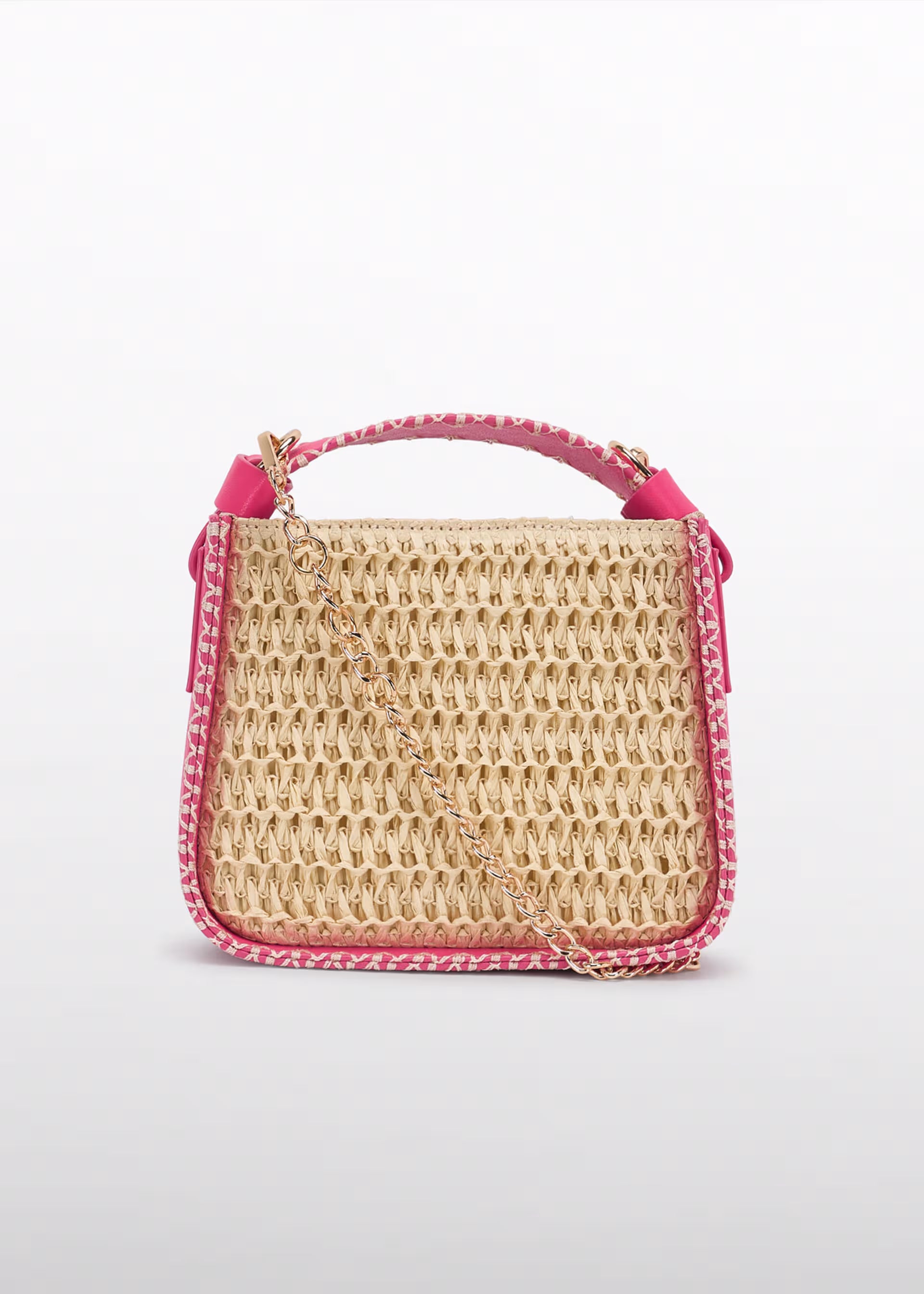 Fuchsia Straw Bag