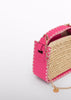 Fuchsia Straw Bag
