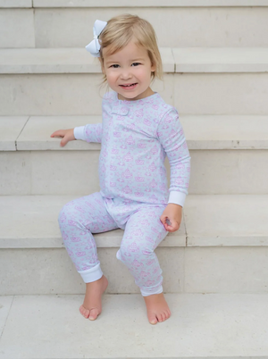 Pajama Zipper Footie Parker Sandcastles Pink (Baby)