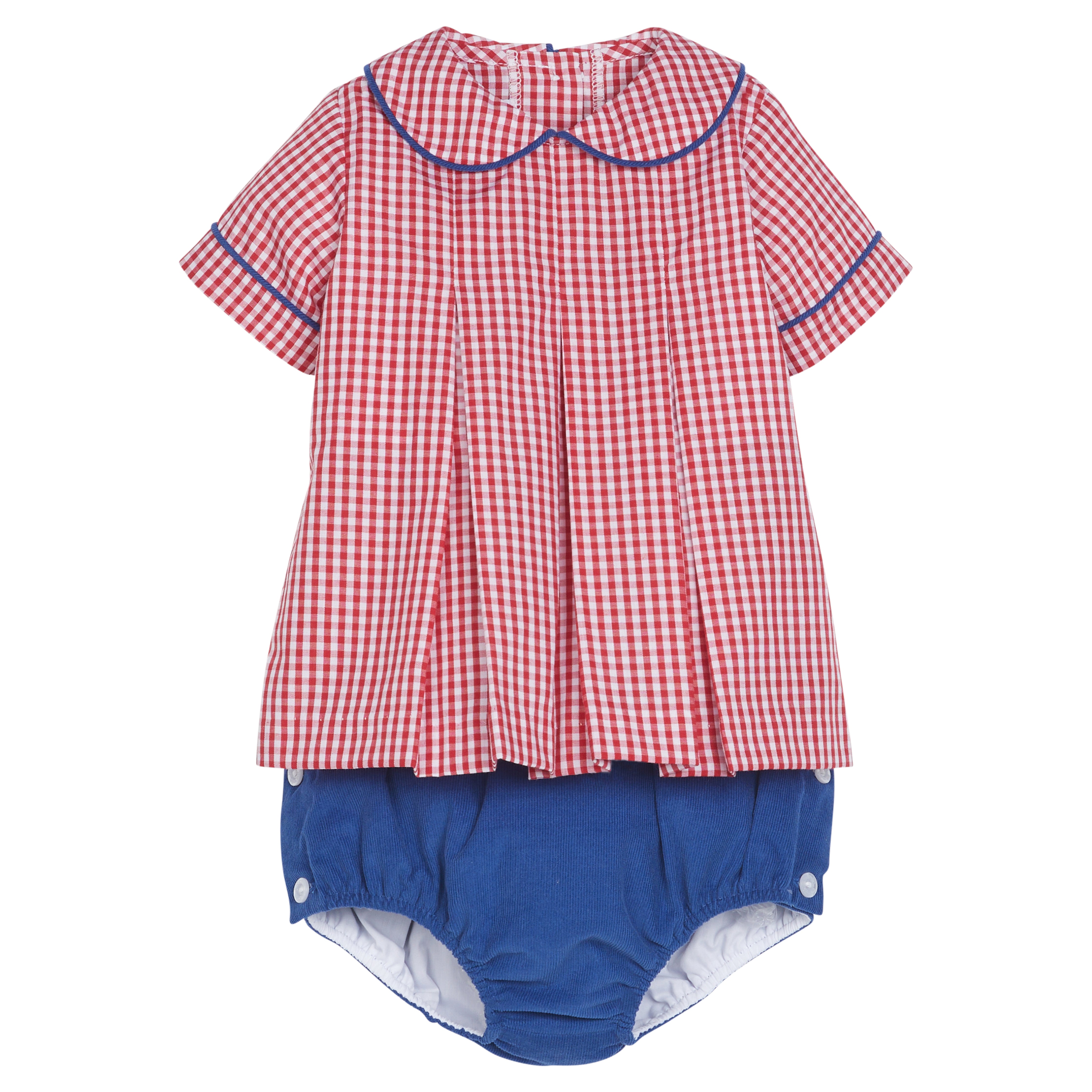 Carson Diaper Set-Red Gingham (Infant)