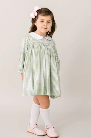 Michelle Grove Park Green Windowpane Dress (Toddler)