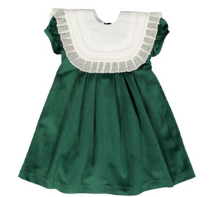 Lace Emerald Green Velvet Dress (Toddler)