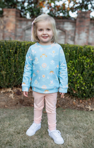 Emmy Floral Crewneck Sweater and Leggings Set (Kid)