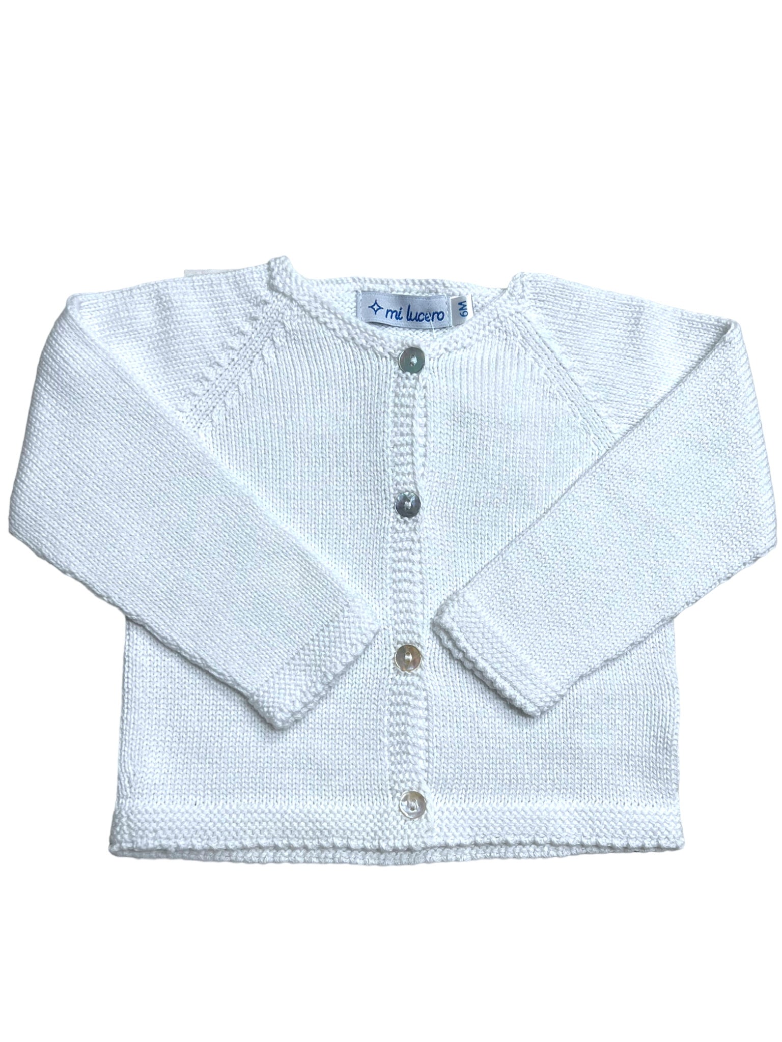 4 Button Cardigan-White & Pink (Infant)