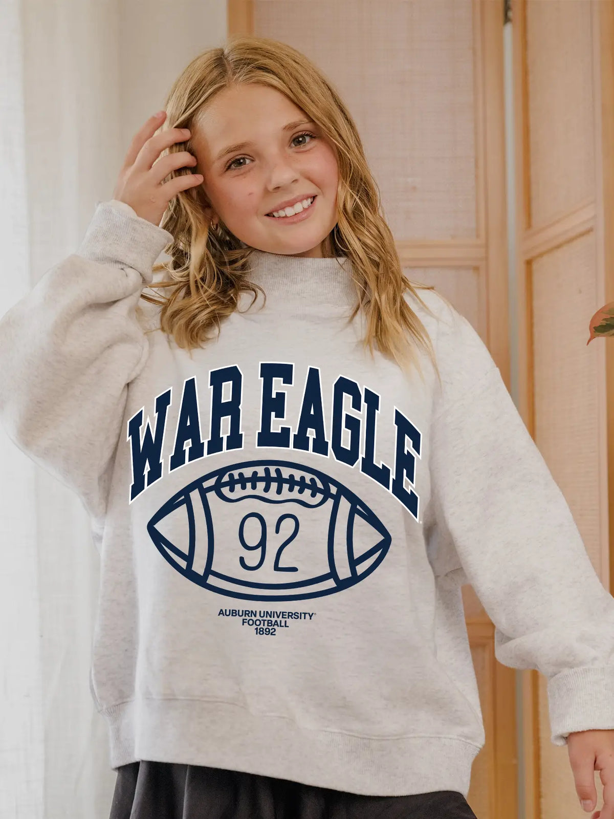 Auburn Tiger Campus Classic Mock Neck Sweatshirt