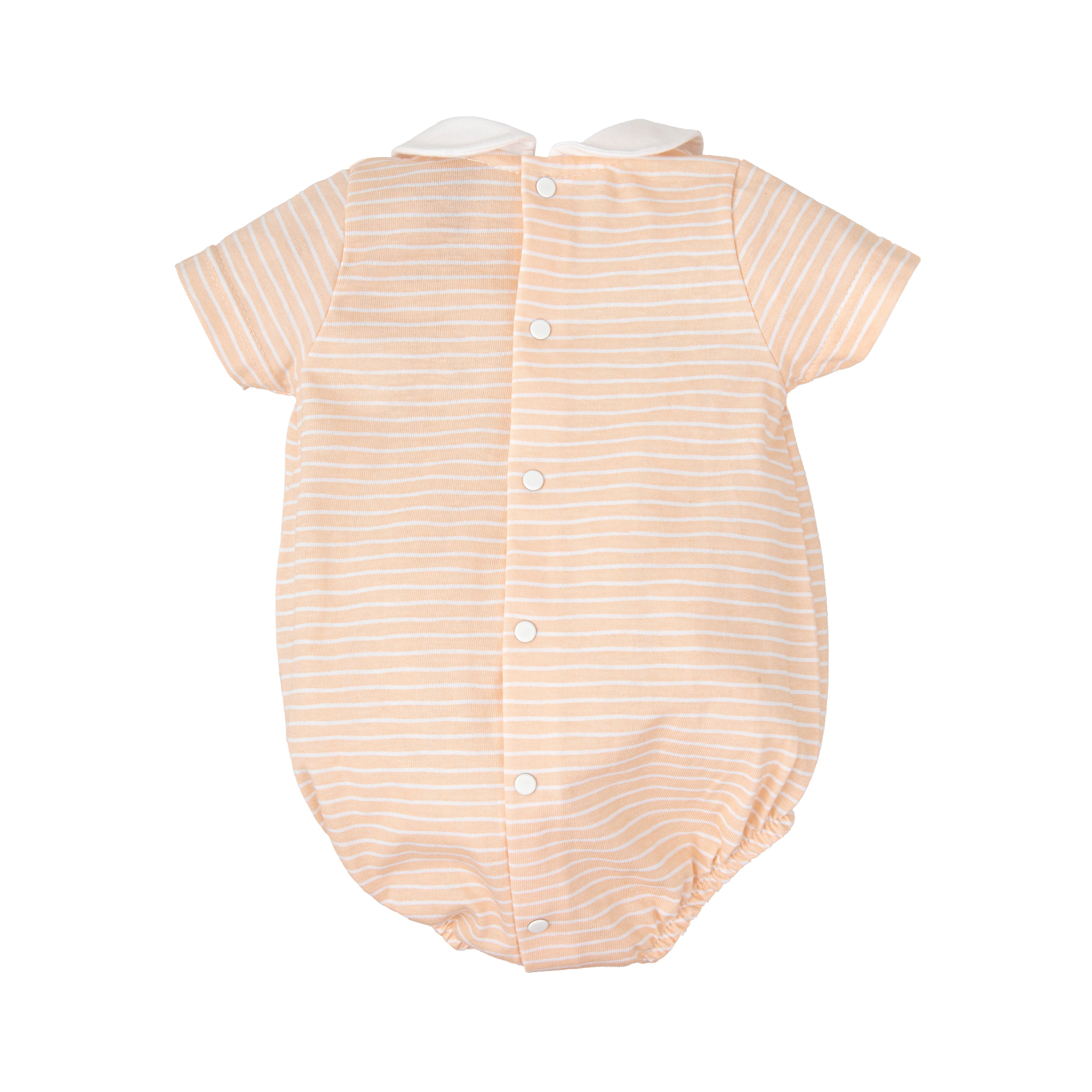 Coral Stripe Knitted Romper (Baby)