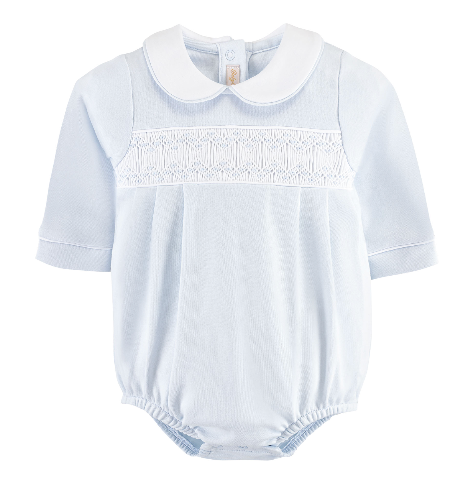 Blue Collared Smocked Bubble (Infant)