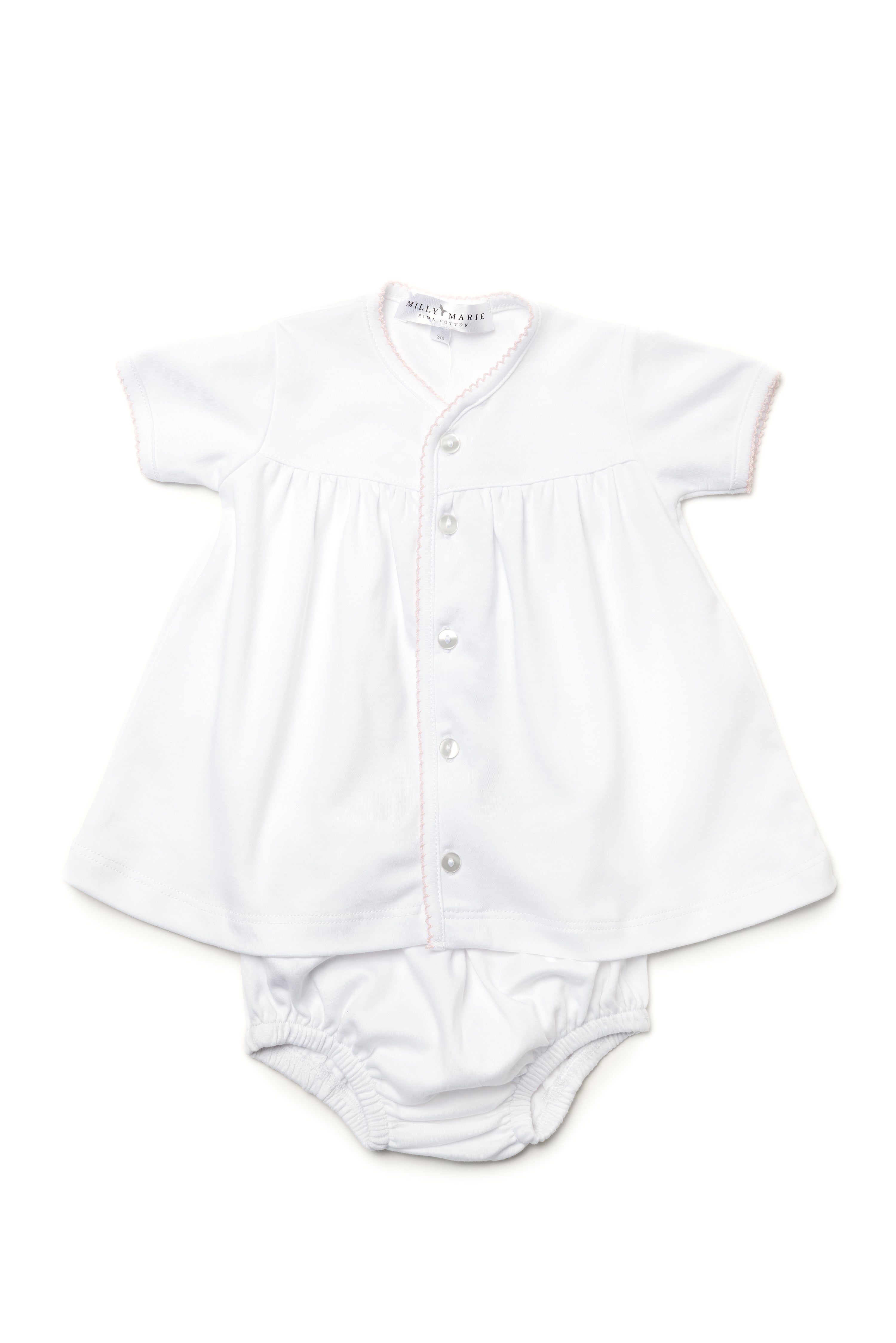 Girls Diaper Set-Pink/Pink & White (Infant)
