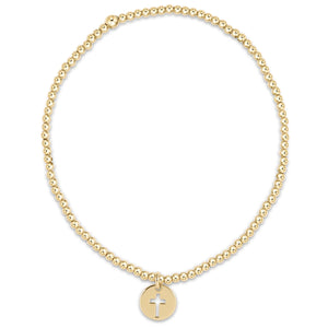 eGirl Classic Gold 2mm Bead Bracelet- Blessed Small Gold Disc