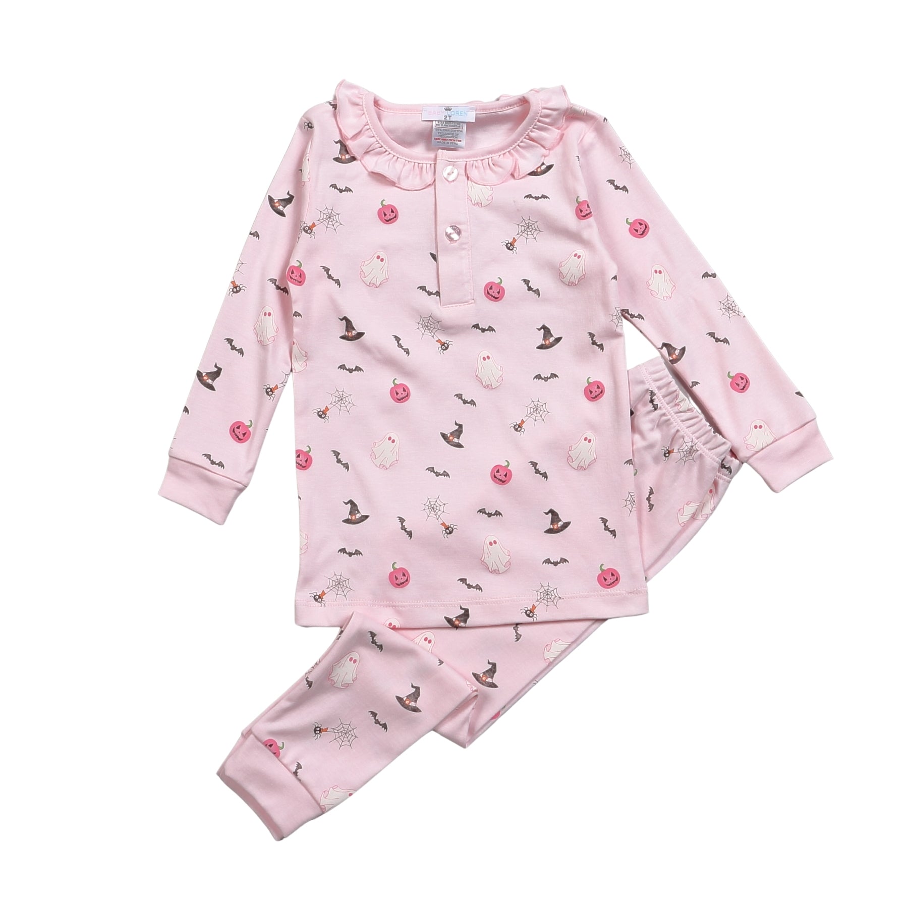 Pink Halloween Pima Two Piece Pajama (Toddler)