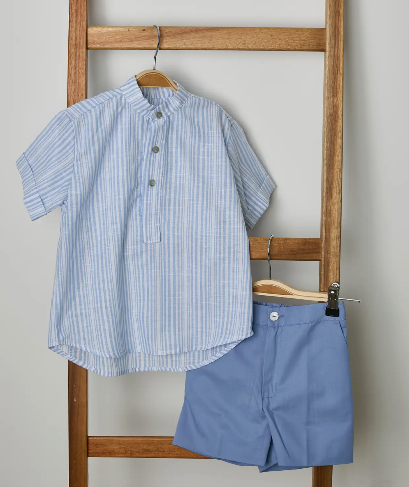 Blue Stripe Short Sleeve Shirt (Toddler)