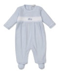 Blue CLB Smocked Train Footie