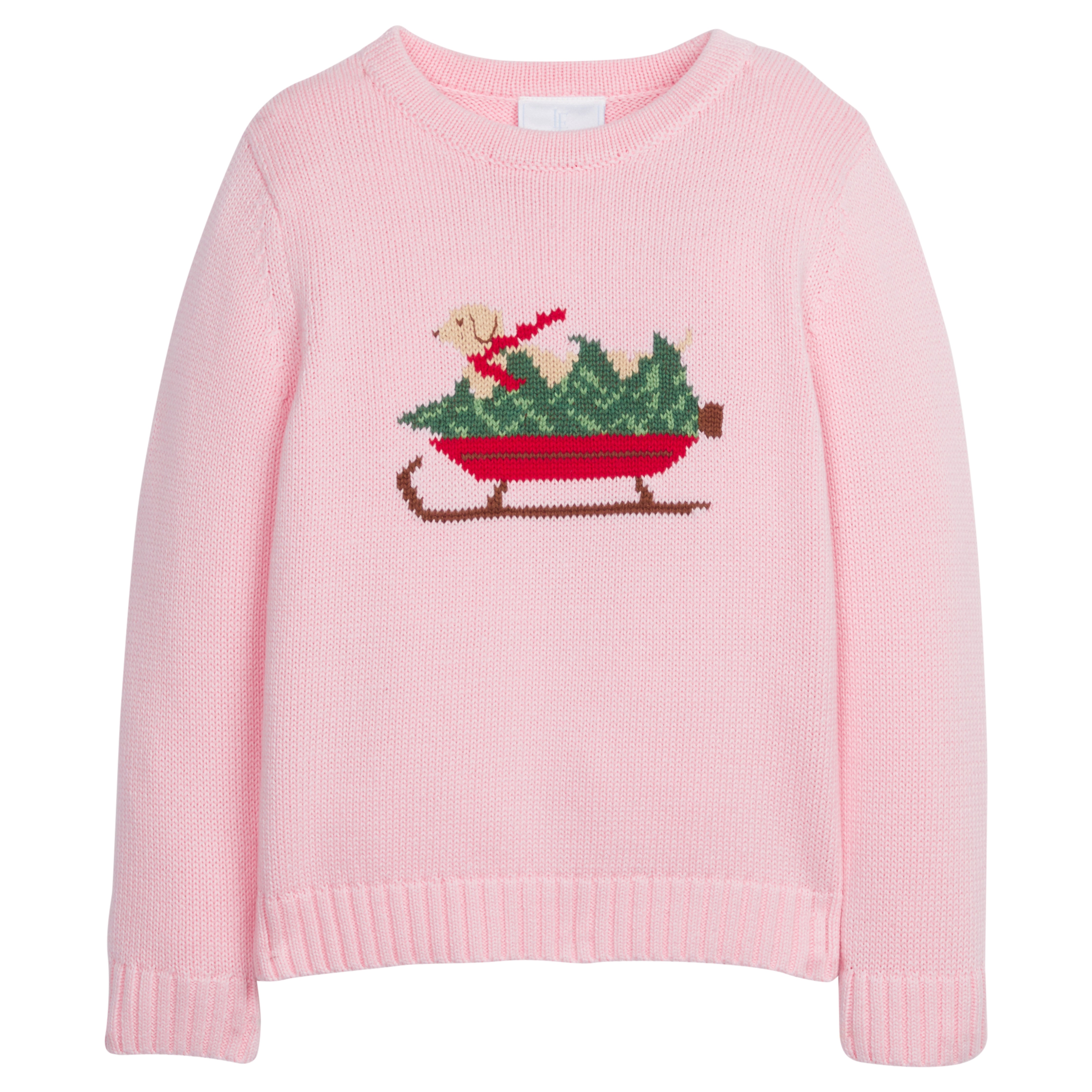 Christmas Intarsia Sweater-Pink Lab (Kid)