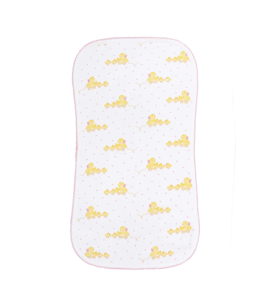 Ducks Print Burp Cloth-Pink & Blue