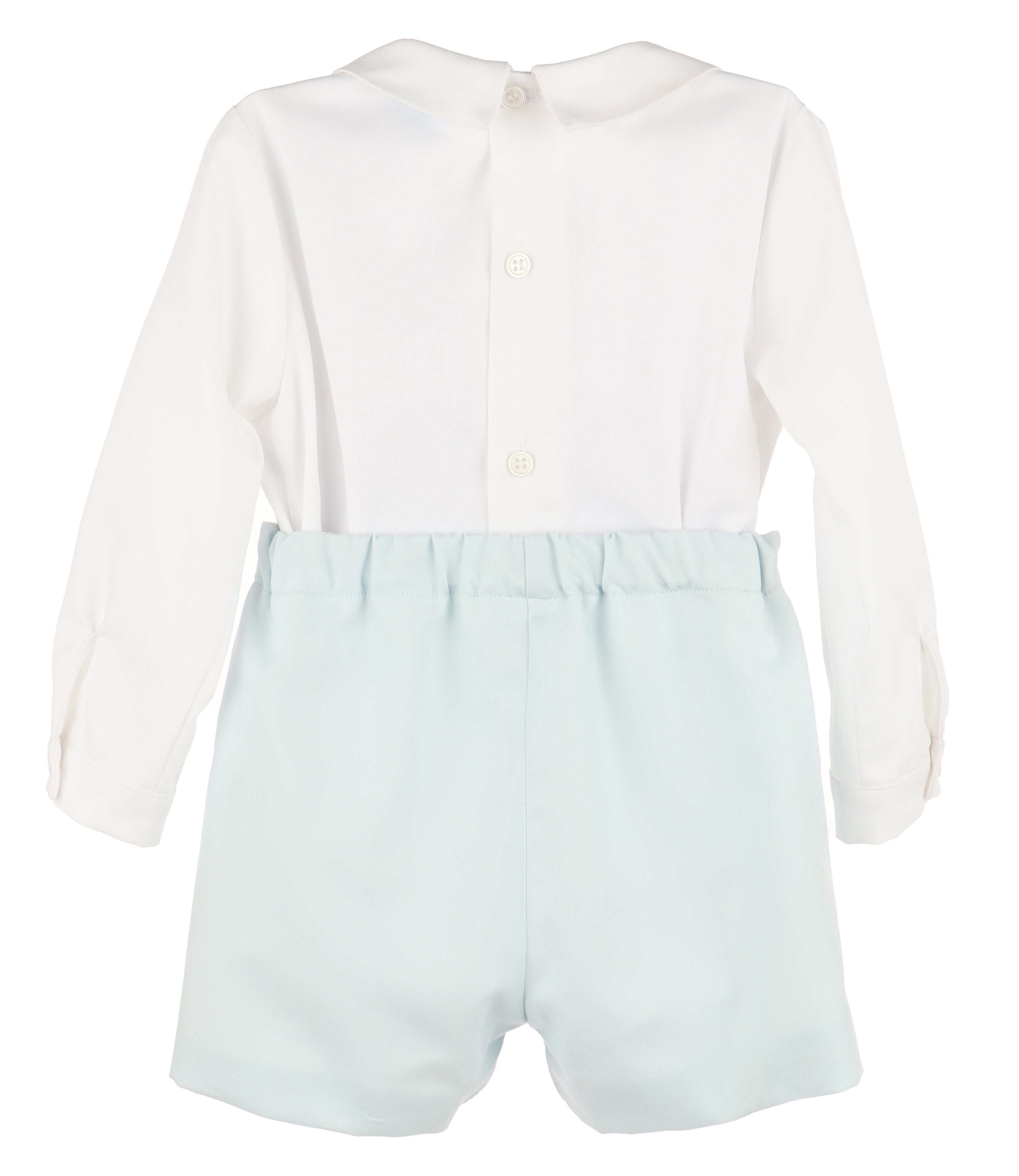 White/Blue Classic Tabs Boy Button On (Baby)