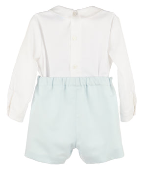 White/Blue Classic Tabs Boy Button On (Baby)
