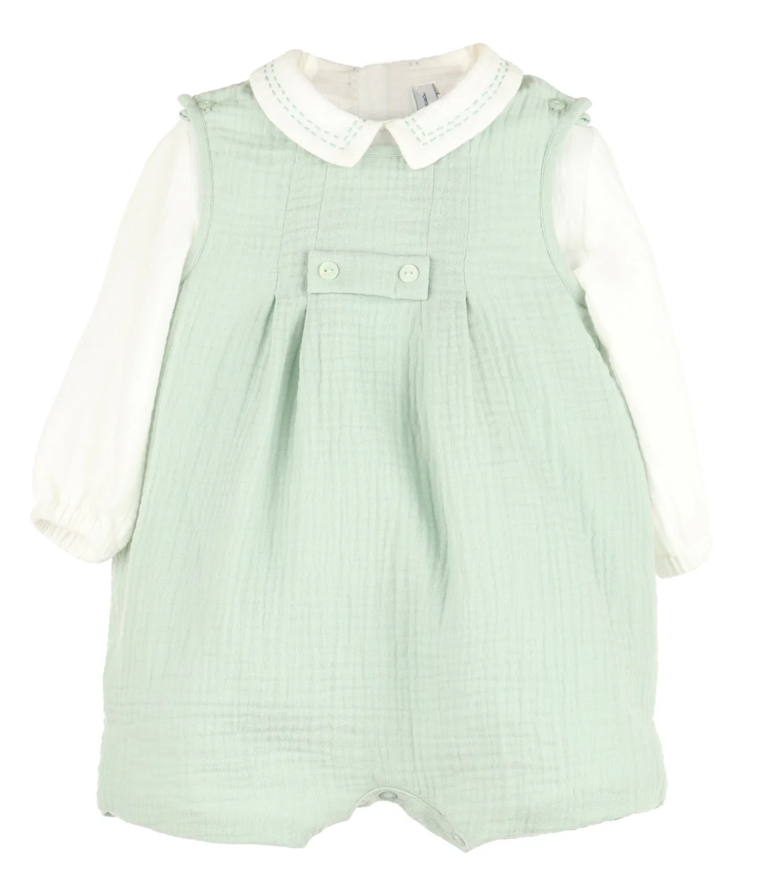 Cuddle Cotton John John Set- Blue & Green (Toddler)