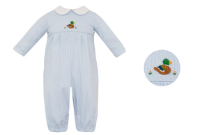 Blue Check Mallard Duck Romper (Infant)