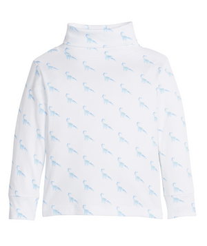 Blue Dinosaur Printed Turtleneck