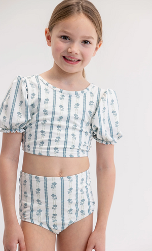 Bailey Two Piece in Scallop Stripe (Big Kid)