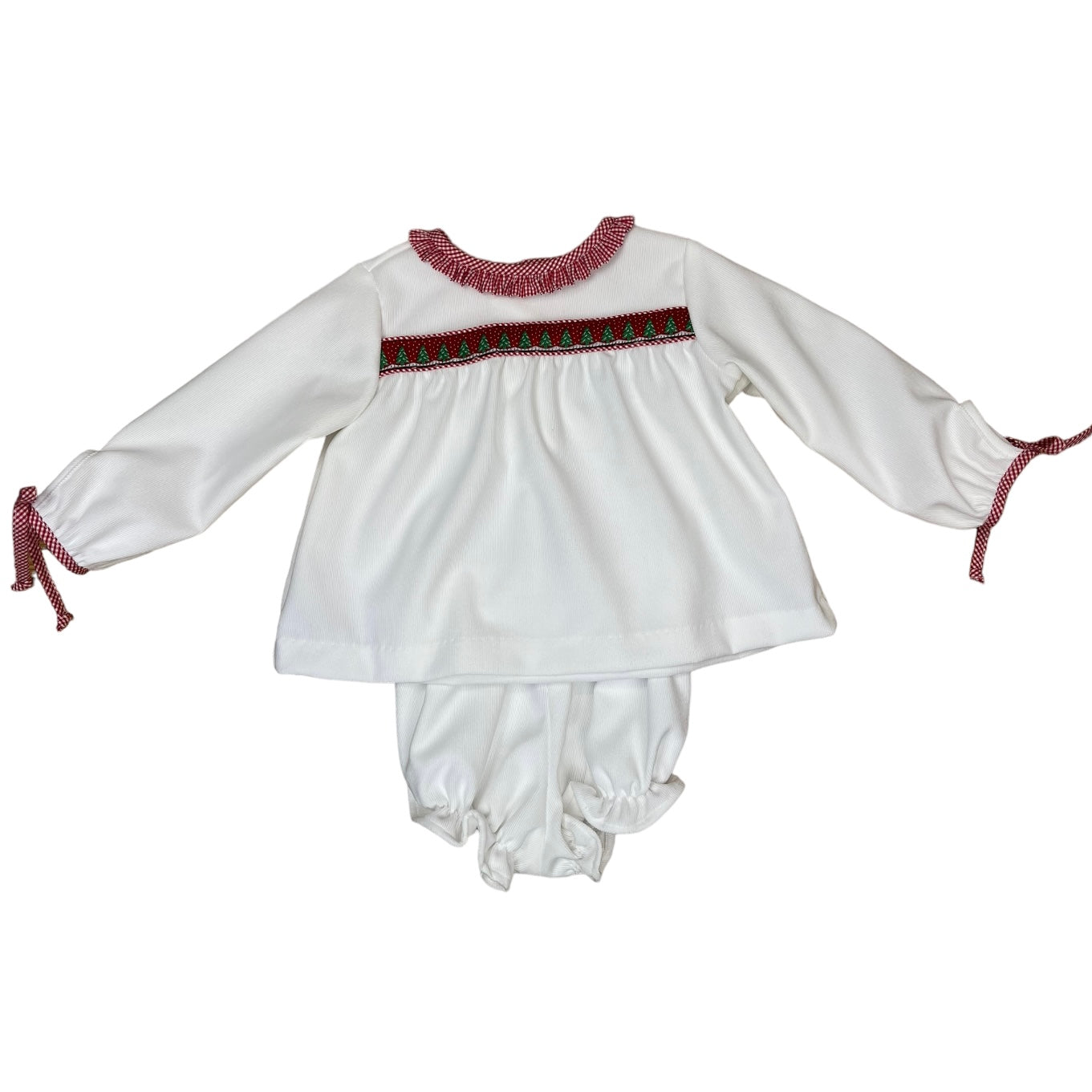 White Cord Tree Christy Ribbon Bloomer Set (Toddler)