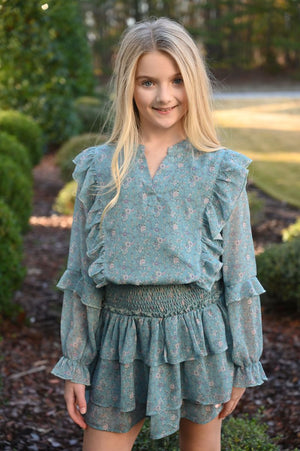Campbell Whimsy Teal Dress