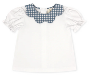 Scarlett Blue Stone Check Blouse (Big Kid)