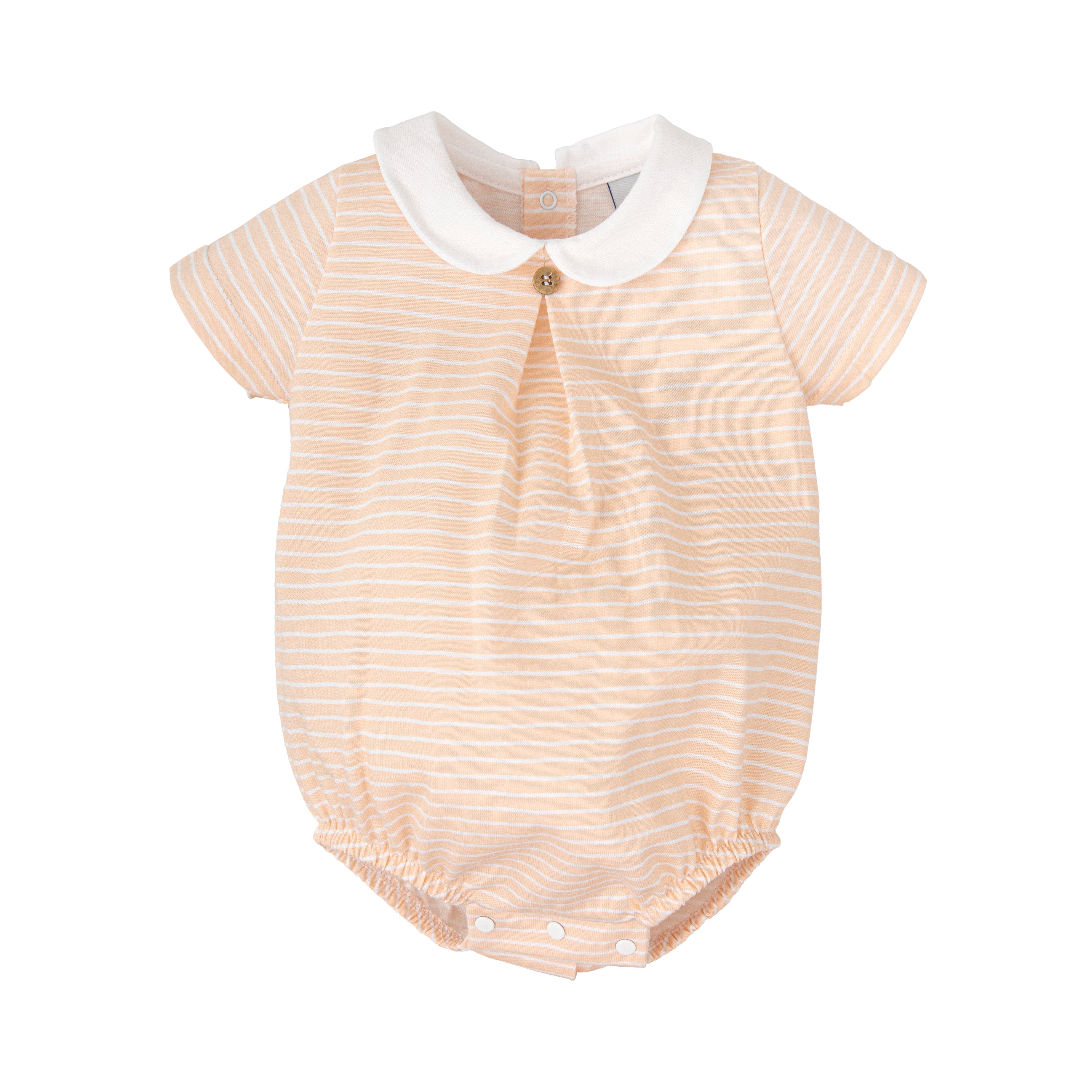 Coral Stripe Knitted Romper (Baby)