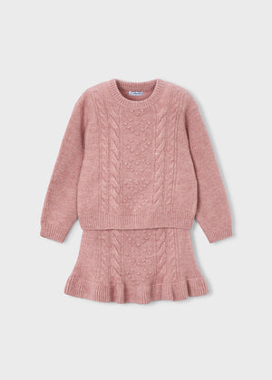 Pink Sweater Skirt Set