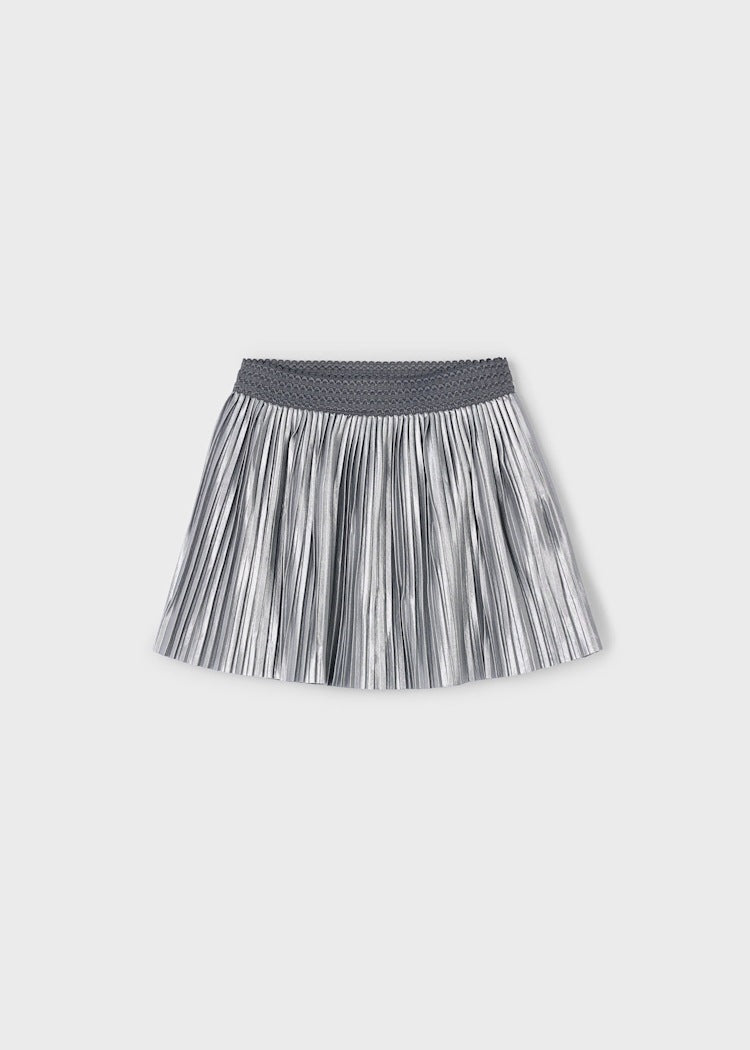 Silver Pleated Skirt