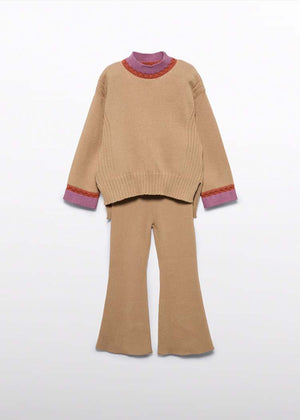 Camel Knit Pant Set