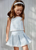 Blue Tweed Skirt Set