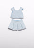 Blue Tweed Skirt Set