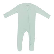 Sage Zippered Footie