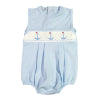 Boy Sailboats Hand Smock Pima Bubble