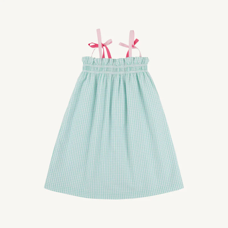 Turks Teal Windowpane Lainey's Little Dress