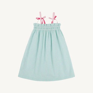 Turks Teal Windowpane Lainey's Little Dress